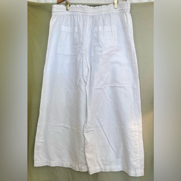 LOFT White Cotton/Linen Extra Wide Leg Pants Size XL - Picture 6 of 9
